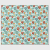 Hete Luchtballonnen en Witte Wolken Patterned Cadeaupapier (Vlak)