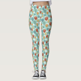 Hete Luchtballonnen en Witte Wolken Patterned Leggings