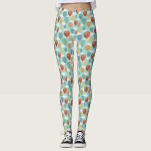 Hete Luchtballonnen en Witte Wolken Patterned Leggings