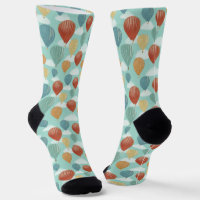 Hete Luchtballonnen en Witte Wolken Patterned