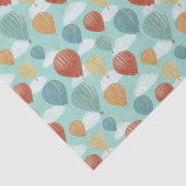 Hete Luchtballonnen en Witte Wolken Patterned Tissuepapier (Detail)
