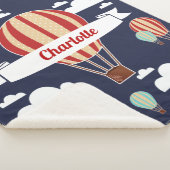 Hete luchtballonnen en wolken avontuur sherpa deken (3/4)