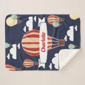 Hete luchtballonnen en wolken avontuur sherpa deken (Voorkant (horizontaal))