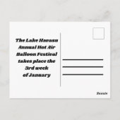 Hete Luchtballonnen Festival Lake Havasu Briefkaart (Achterkant)