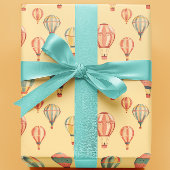 Hete Luchtballonnen Geel Baby shower Cadeaupapier