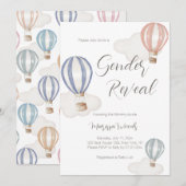 Hete luchtballonnen Geslacht onthullen pastelkleur Kaart (Voorkant / Achterkant)