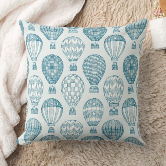 hete luchtballonnen I pauw Sierkussen (Deken)