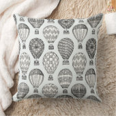 hete luchtballonnen I zwart Kussen (Deken)
