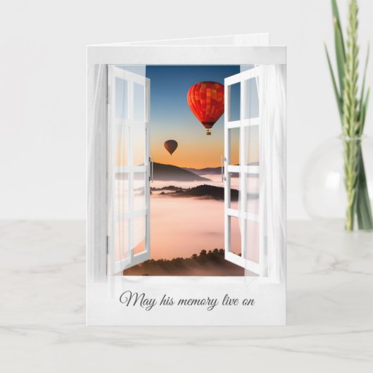 Hete Luchtballonnen in Berg Mist Sympathie Kaart (Voorkant)