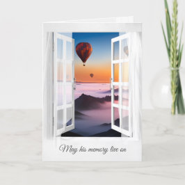 Hete Luchtballonnen in Berg Mist Sympathie Kaart