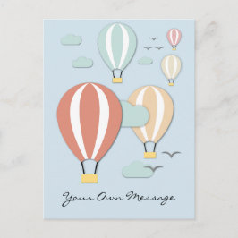 Hete Luchtballonnen Papercut Stijl Briefkaart