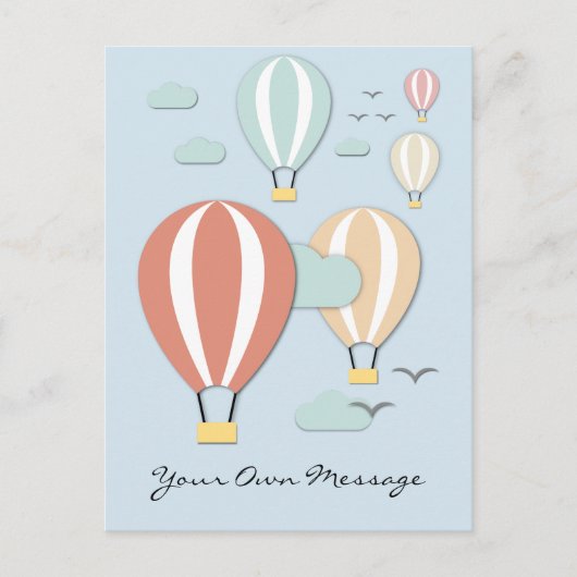 Hete Luchtballonnen Papercut Stijl Briefkaart (Voorkant)