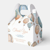 Hete Luchtballonnen Pastel Boy Reizen Baby shower Bedankdoosjes (Voorkant Zijde)
