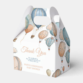 Hete Luchtballonnen Pastel Boy Reizen Baby shower Bedankdoosjes