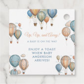Hete Luchtballonnen Pastel Boy Reizen Baby shower Bedankjes Labels (Achterkant)