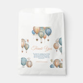 Hete Luchtballonnen Pastel Boy Reizen Baby shower Bedankzakje (Voorkant)