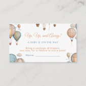Hete Luchtballonnen Pastel Boy Reizen Baby shower Informatiekaartje (Voorkant)