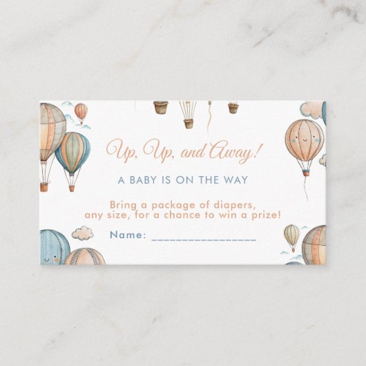 Hete Luchtballonnen Pastel Boy Reizen Baby shower Informatiekaartje (Voorkant)