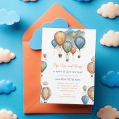 Hete Luchtballonnen Pastel Boy Reizen Baby shower Kaart