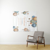 Hete Luchtballonnen Pastel Boy Reizen Baby shower Wandkleed (In Situ (horizontaal))