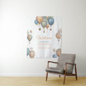 Hete Luchtballonnen Pastel Boy Reizen Baby shower Wandkleed (In situ)
