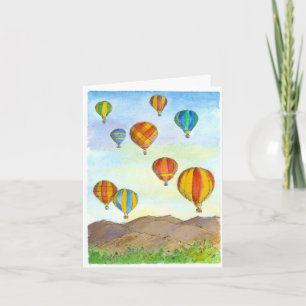 Hete Luchtballonnen Sunrise Mountains Happy Birthd Kaart