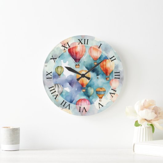 Hete Luchtballonnen Waterverf Kunst Grote Klok (Huis)