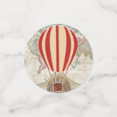 Hete Luchtballonnen &  Wereldkaart Confetti (Kleine voorkant)