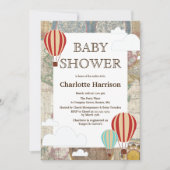 Hete Luchtballonnen & Wolken Wereld Reizen Baby sh Kaart (Voorkant)