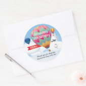 Hete Luchtballonpartij Ronde Sticker (Envelop)