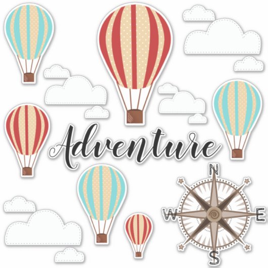 Hete Luchtballons Avontuur Sticker (Voorkant)