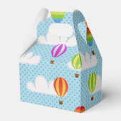 Hete Luchtballons in Bewolkte Dotty Sky Bedankdoosjes (Achterkant)