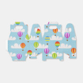 Hete Luchtballons in Bewolkte Dotty Sky Bedankdoosjes (Uitgevouwen)