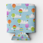 Hete Luchtballons in Bewolkte Dotty Sky Blikjeskoeler (Achterkant)