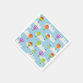 Hete Luchtballons in Bewolkte Dotty Sky Servet (Hoek)