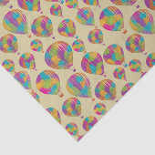 Hete Luchtballons in Regenboogkleuren Patterned Tissuepapier (Detail)