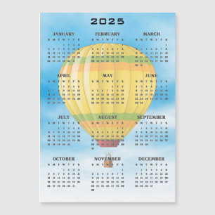 Hete Luchtballonvaart 2025 Kalender Magnetische Ka