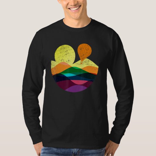 Hete Luchtballonvlucht Abstract Kleurrijk Vliegen T-shirt (Voorkant)