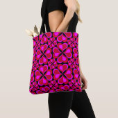 Hete magenta pinks mod stralende harten tote bag (Dichtbij)