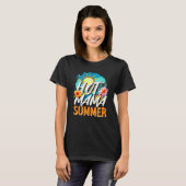 Hete Mama Zomer, Tropische Bloemen Beach T-shirt (Voorkant volledig)