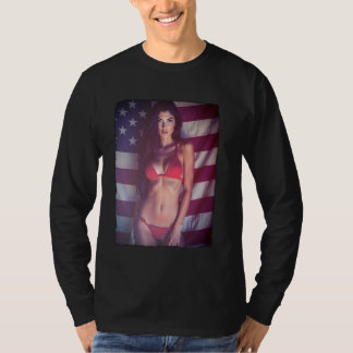 Hete meid op T-shirt voor mannen - Amerikaanse vla