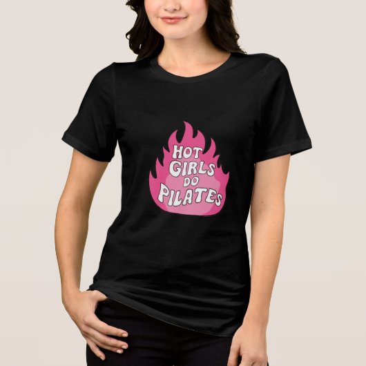 Hete meisjes doen Pilates Sticker Tri-Blend Shirt (Voorkant)