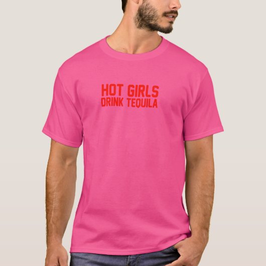 Hete meisjes Drink tequila T-shirt (Voorkant)