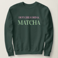 Hete Meisjes Drinken Matcha Dames Groene Sweater