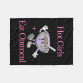 Hete Meisjes Eten Havermout Funny Design Fleece Deken (Voorkant (Horizontaal))