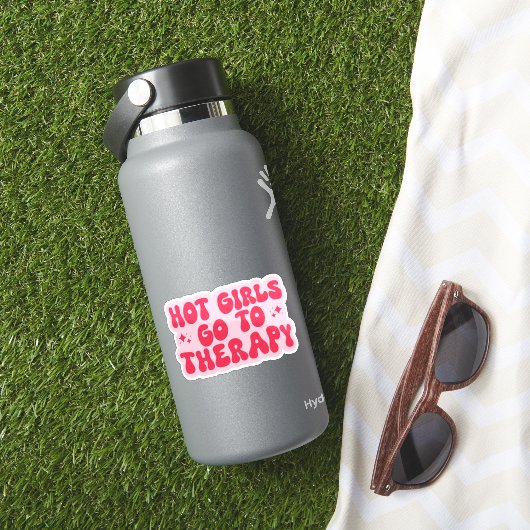 Hete meisjes gaan naar therapie, grappige geesteli sticker (HydroFlask Insitu)