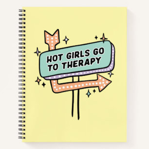 Hete Meisjes Gaan Naar Therapie Retro Bord Notitieboek