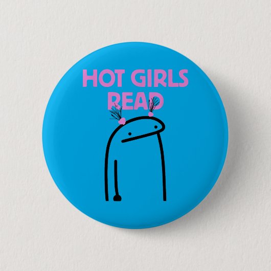 Hete Meisjes Lezen Ronde Button 5,7 Cm (Voorkant)