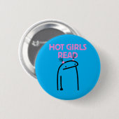Hete Meisjes Lezen Ronde Button 5,7 Cm (Voorkant /achterkant)