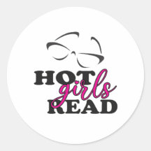 Hete Meisjes Lezen Ronde Sticker